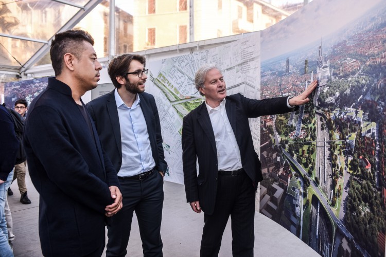  Ma Yansong, Pierfrancesco Maran (Councilor or Milan Urban Planning, Green & Agriculture), Carlo de Vito (CEO of FS Sistemi Urbani)