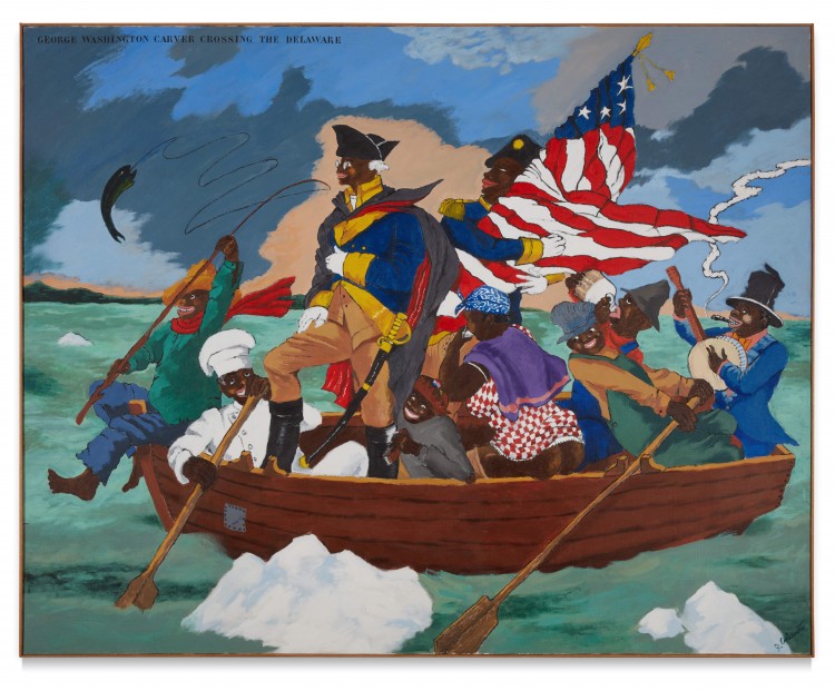 George Washington Carver Crossing the Delaware River Page from an American History Textbook